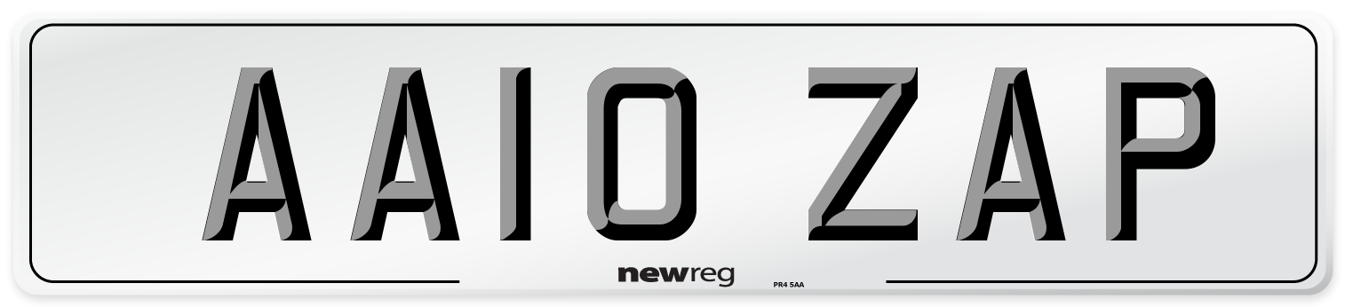 AA10 ZAP Number Plate from New Reg